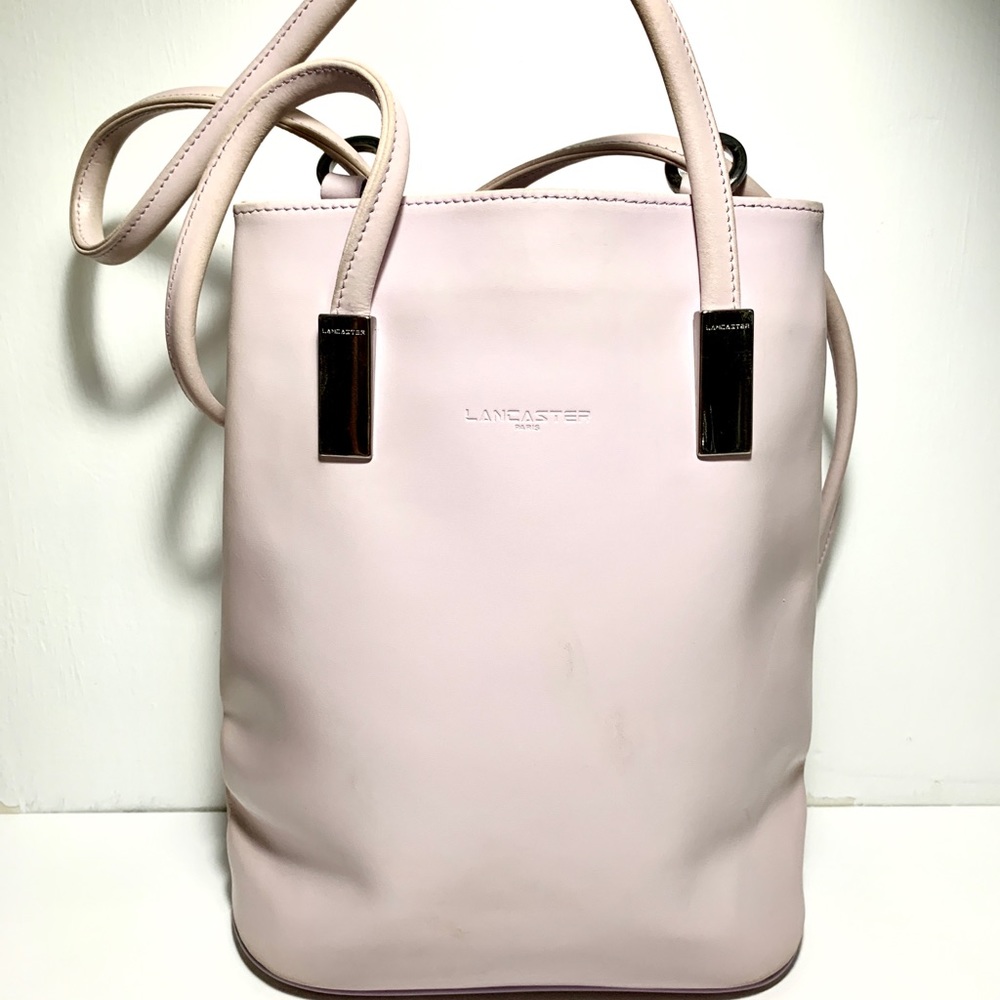 Lancaster Paris Pink Leather Convertible Bag shoulder backpack crossbody